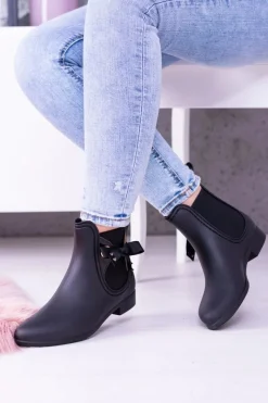 Discount Boto Czarne Matowe Damskie Kalosze Sztyblety Someday