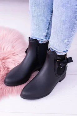 Discount Boto Czarne Matowe Damskie Kalosze Sztyblety Someday