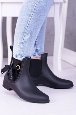 Discount Boto Czarne Matowe Damskie Kalosze Sztyblety Someday