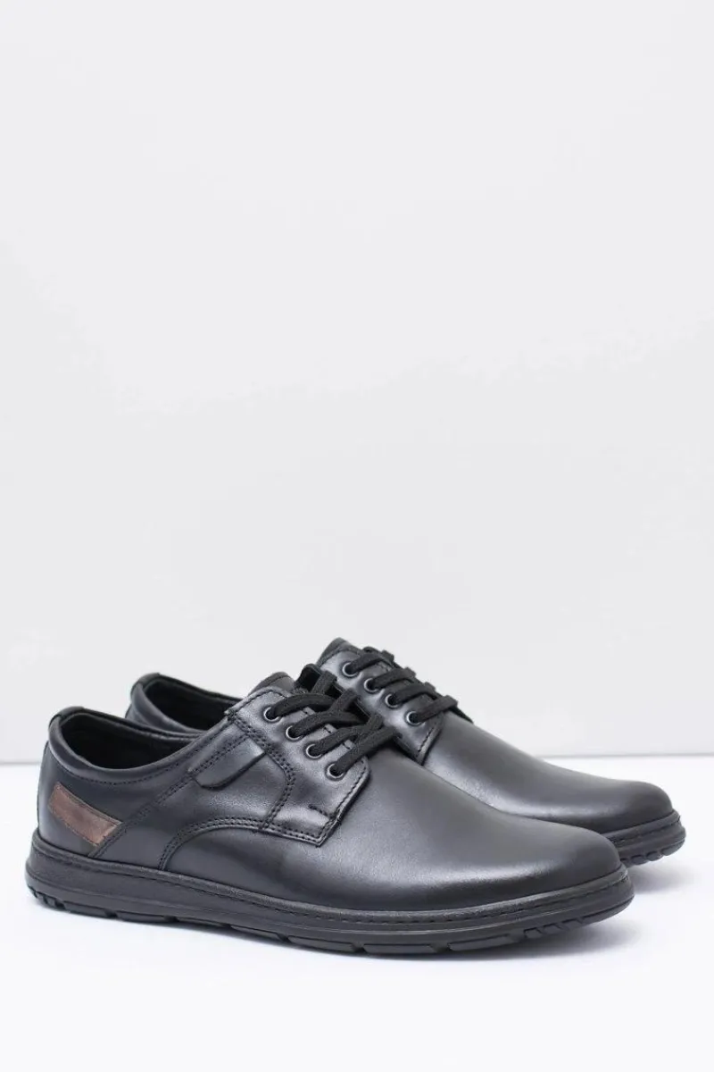 Półbuty Casual>Boto Czarne Męskie Półbuty Casual Manifesto