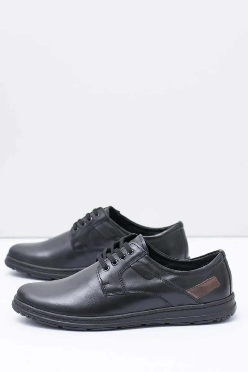 Półbuty Casual>Boto Czarne Męskie Półbuty Casual Manifesto