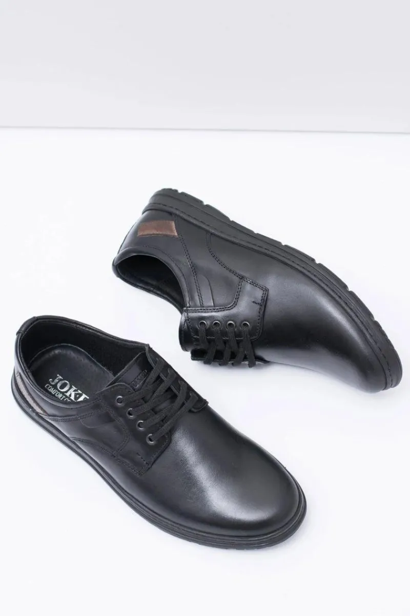 Półbuty Casual>Boto Czarne Męskie Półbuty Casual Manifesto