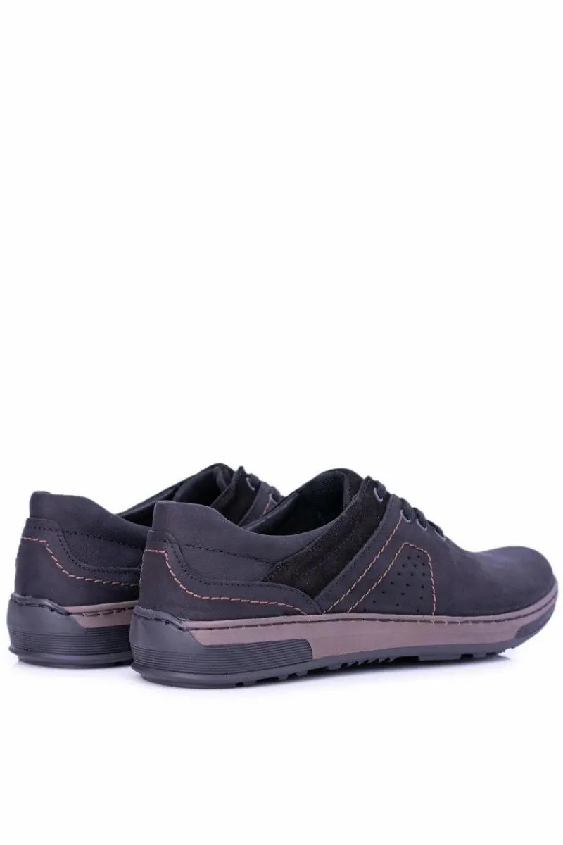 Sale Boto Czarne Męskie Półbuty Casual Ventrillo