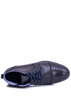 Czarne Męskie Skórzane Botki Z Suwakiem Gregory Męskie Botki Męskie