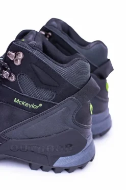 Clearance Boto Czarne Obuwie Trekkingowe Męskie Ocieplone Polarem Padava