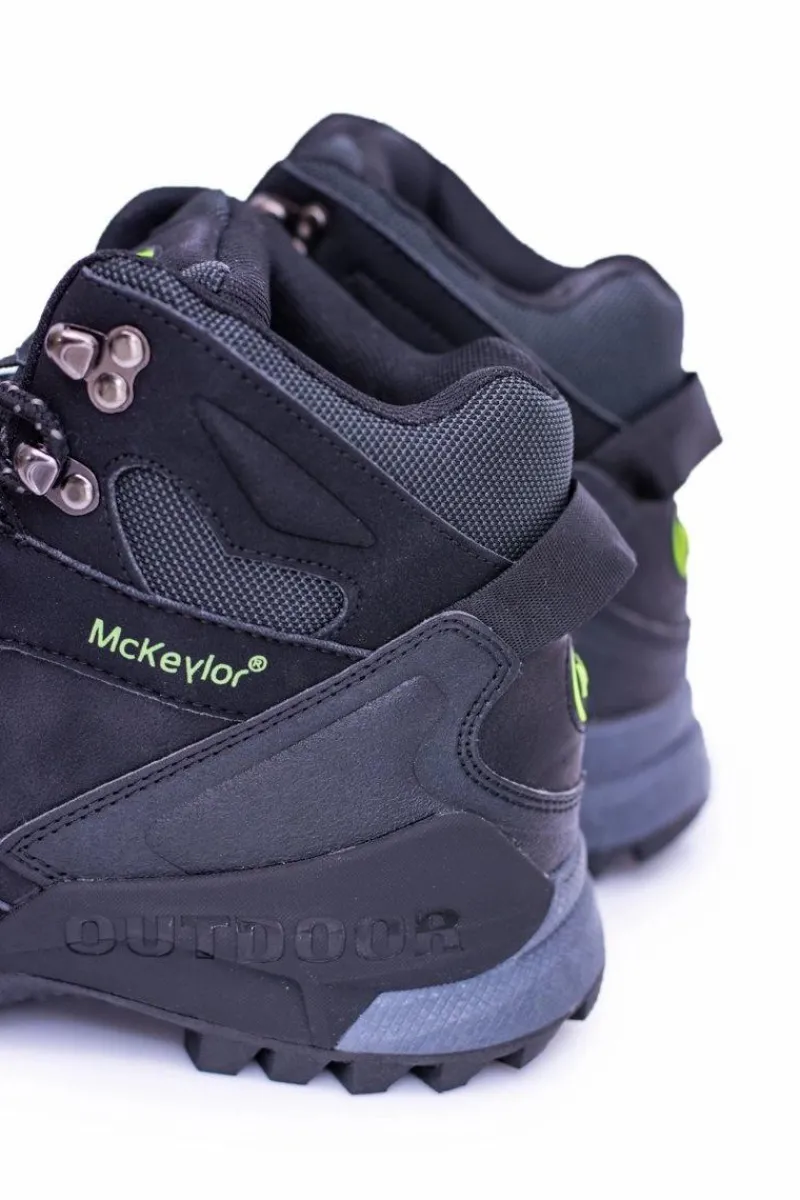 Clearance Boto Czarne Obuwie Trekkingowe Męskie Ocieplone Polarem Padava