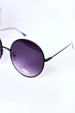 Okulary>Boto Czarne Okrągłe Okulary Ze Szkłami Ombre