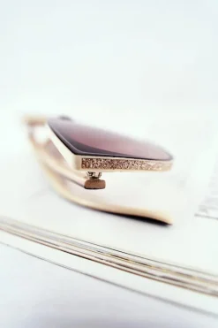 Okulary>PRIUS Czarne Okulary Beż Przeciwsłoneczne PR-V26 Brązowe Szkło Brokat