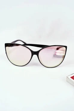 Okulary>PRIUS Czarne Okulary Przeciwsłoneczne PR-V26 Różowe Brokat