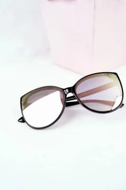 Okulary>PRIUS Czarne Okulary Przeciwsłoneczne PR-V26 Różowe Brokat