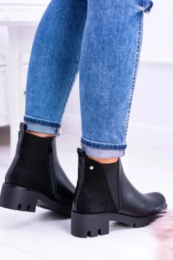 Botki Płaskie|Czarne Botki><noscript><img width=