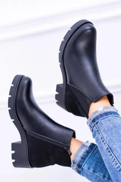 Botki Płaskie|Czarne Botki><noscript><img width=