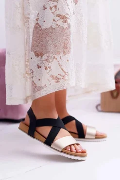 Sandały Płaskie>Boto Czarne Sandały Damskie Z Gumkami Itako