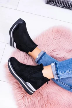 Botki Na Koturnie|Czarne Botki><noscript><img width=