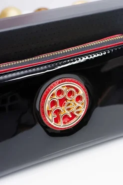 New Boto Czarny Damski Lakierowany Portfel Nobo