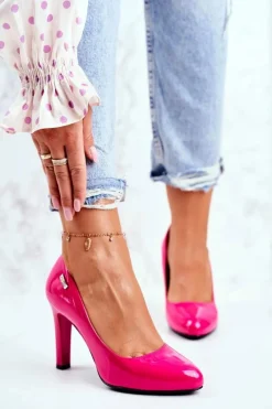 Outlet Czółenka damskie Lakierowane Na Słupku Sergio Leone Fuksja Campbell Damskie Czółenka Na Słupku|Czółenka Klasyczne