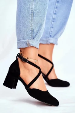 Czółenka Klasyczne>Maciejka Czółenka Damskie Skórzane Czarne 04070-01