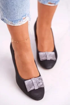 Best Czółenka Damskie Zamszowe Grafitowe 3356A-43/00-1 Damskie Czółenka Zamszowe|Czółenka Klasyczne