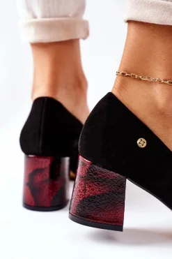 Czółenka Zamszowe|Czółenka Klasyczne>Maciejka Czółenka Damskie Zamszowe Czarne 3356A-20