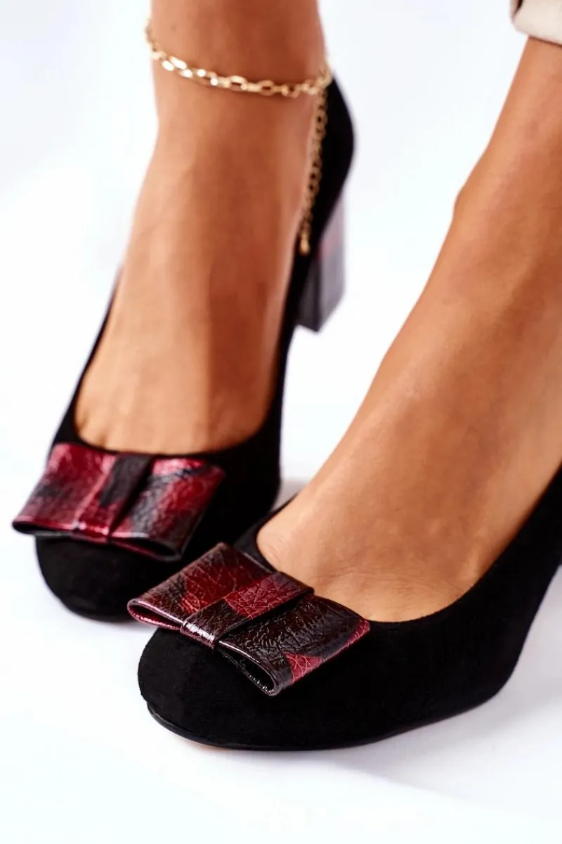 Czółenka Zamszowe|Czółenka Klasyczne>Maciejka Czółenka Damskie Zamszowe Czarne 3356A-20