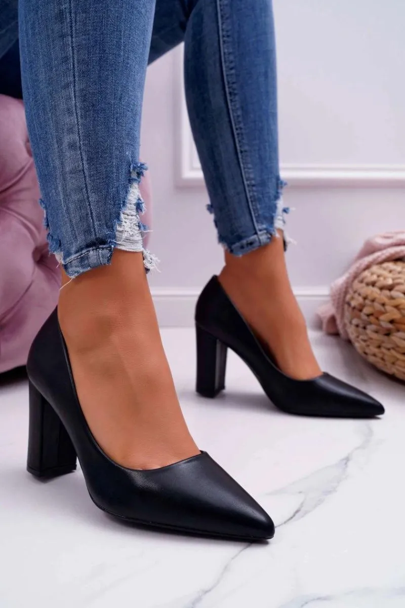 Outlet Czółenka Damskie Na Słupku Czarne Femmini Damskie Czółenka Na Słupku|Czółenka Klasyczne