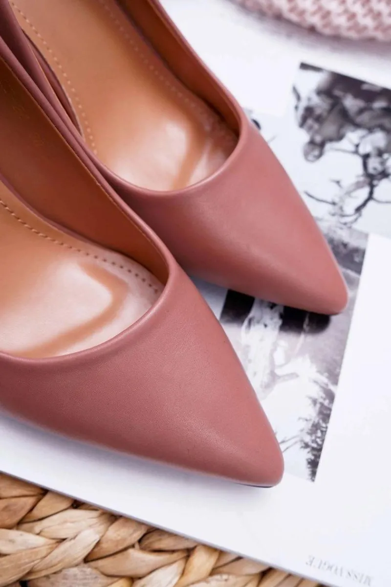 Boto Czółenka Damskie Na Słupku Ciemny Róż Femmini