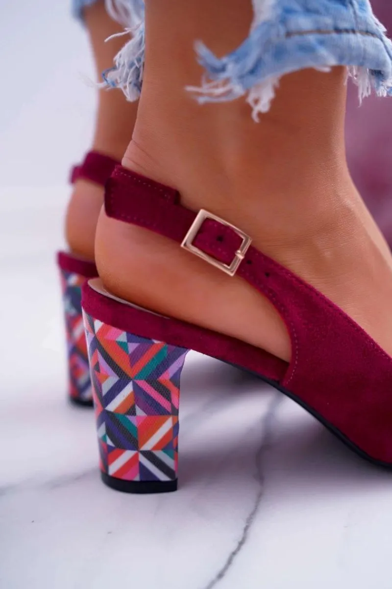 Sale Czółenka Damskie Na Słupku Galanterki Sergio Leone SK788 Fuksja Lati Damskie Czółenka Zamszowe|Czółenka Na Słupku