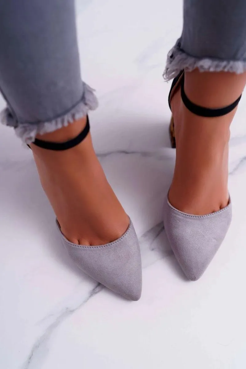 Sale Czółenka Damskie Na Słupku Panterki Szare Ferri Damskie Czółenka Zamszowe|Czółenka Na Słupku