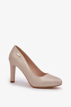 Clearance Buty Sergio Leone Czółenka Damskie Na Słupku Sergio Leone Nude Perła Campbell