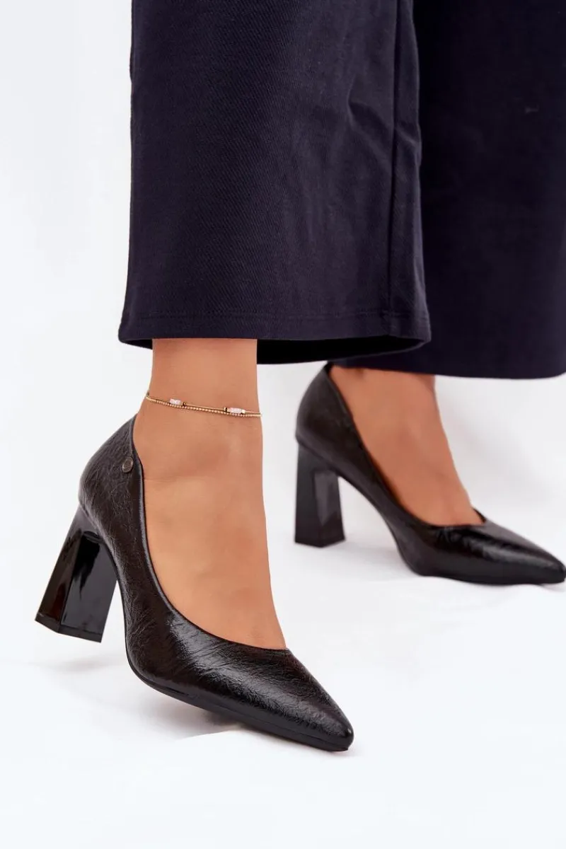 Online Buty damskie Vinceza Czółenka Damskie Na Słupku Vinceza 62252 Czarne Czarny