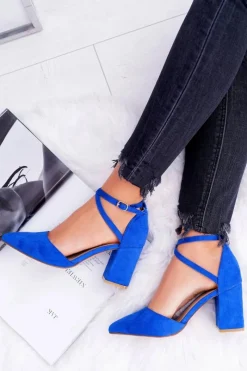 Best Czółenka Damskie Na Słupku W Szpic Chabrowe Traffic Damskie Czółenka Zamszowe|Czółenka Na Słupku