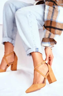 Online Boto Czółenka Damskie Na Słupku W Szpic Camel Traffic