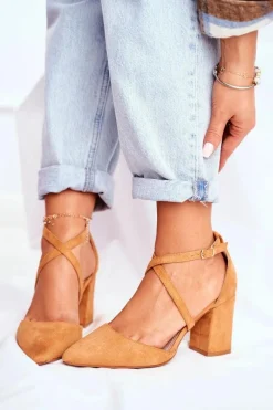 Online Boto Czółenka Damskie Na Słupku W Szpic Camel Traffic