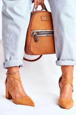 Online Boto Czółenka Damskie Na Słupku W Szpic Camel Traffic