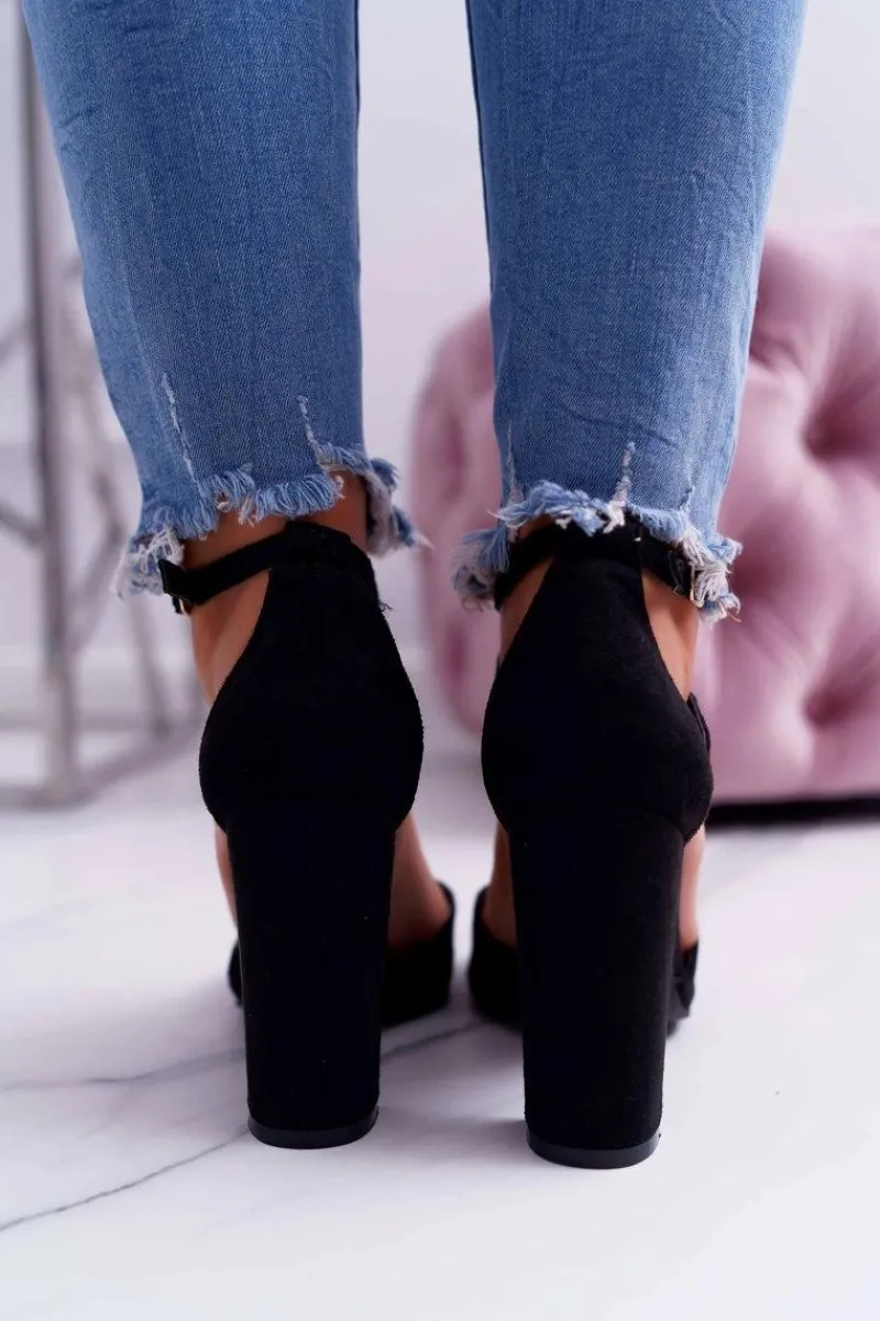 Best Czółenka Damskie Na Słupku W Szpic Czarne High Traffic Damskie Czółenka Zamszowe|Czółenka Na Słupku