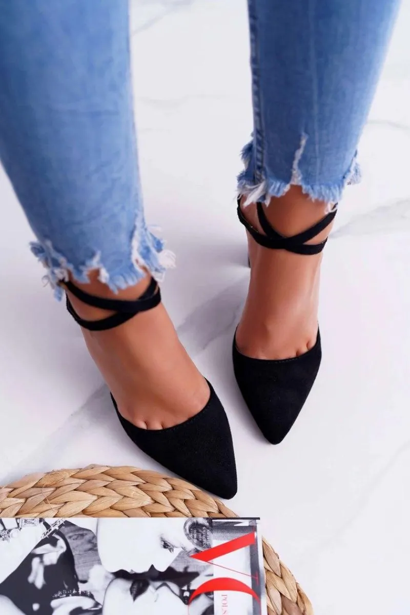 Best Czółenka Damskie Na Słupku W Szpic Czarne High Traffic Damskie Czółenka Zamszowe|Czółenka Na Słupku