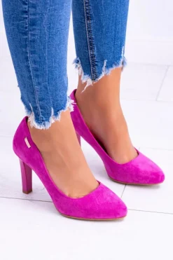 Czółenka Zamszowe|Czółenka Na Słupku>Buty Sergio Leone Czółenka damskie Na Słupku Zamsz Fuksja Sergio Leone Campbell