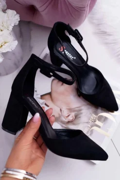 Best Czółenka Damskie Na Słupku Zamszowe Czarne Harye Damskie Czółenka Zamszowe|Czółenka Na Słupku