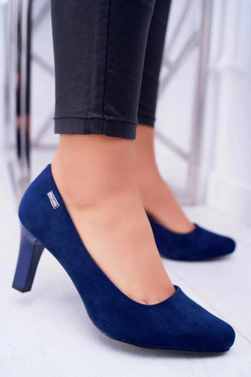 Sale Buty Sergio Leone Czółenka damskie Sergio Leone Granatowe Zamszowe Orsola