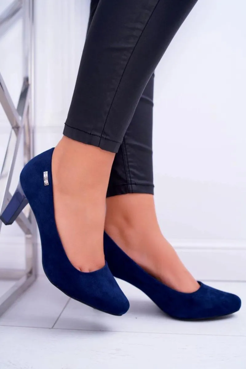 Sale Buty Sergio Leone Czółenka damskie Sergio Leone Granatowe Zamszowe Orsola