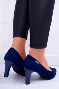 Sale Buty Sergio Leone Czółenka damskie Sergio Leone Granatowe Zamszowe Orsola