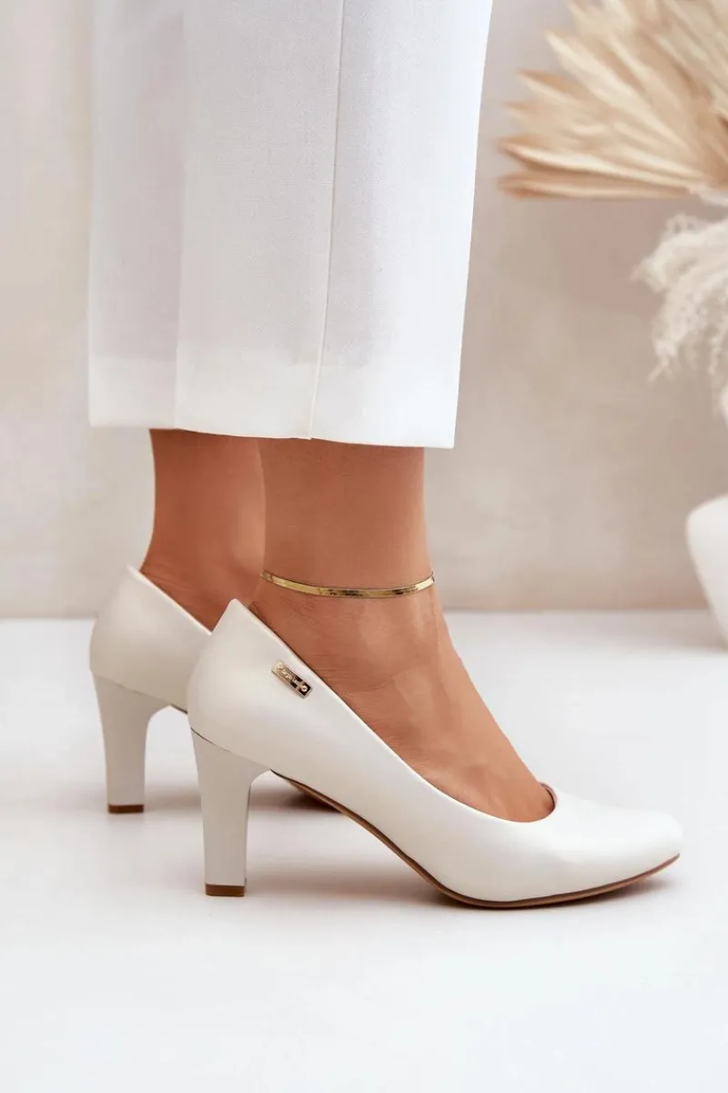 New Buty Sergio Leone Czółenka Damskie Sergio Leone Perłowe Orsola