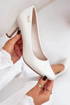 New Buty Sergio Leone Czółenka Damskie Sergio Leone Perłowe Orsola