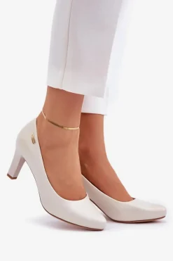 New Buty Sergio Leone Czółenka Damskie Sergio Leone Perłowe Orsola