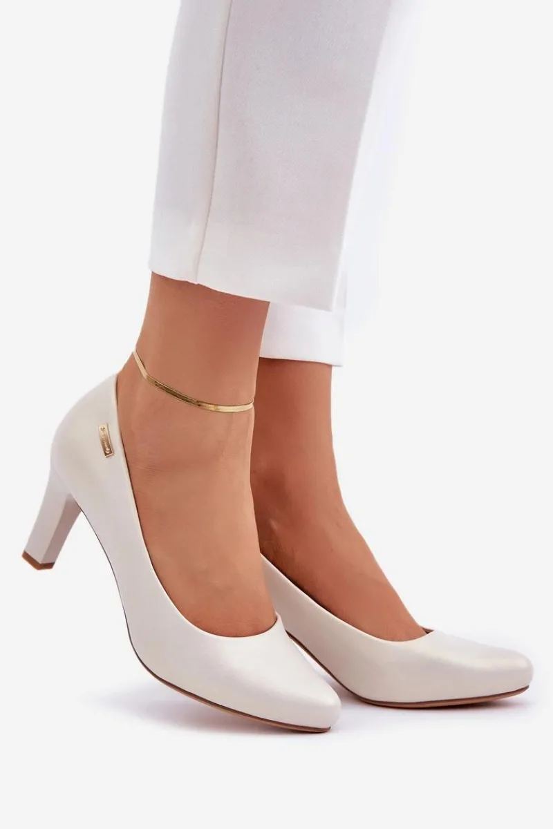 New Buty Sergio Leone Czółenka Damskie Sergio Leone Perłowe Orsola