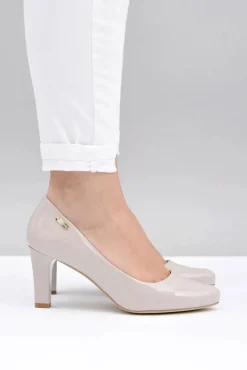 Buty Sergio Leone Czółenka damskie Sergio Leone Jasnoszare Lakierowane Orsola