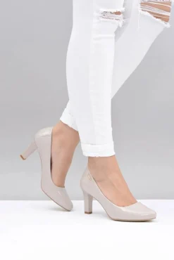 Buty Sergio Leone Czółenka damskie Sergio Leone Jasnoszare Lakierowane Orsola