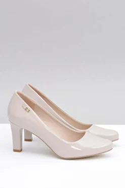 Buty Sergio Leone Czółenka damskie Sergio Leone Jasnoszare Lakierowane Orsola