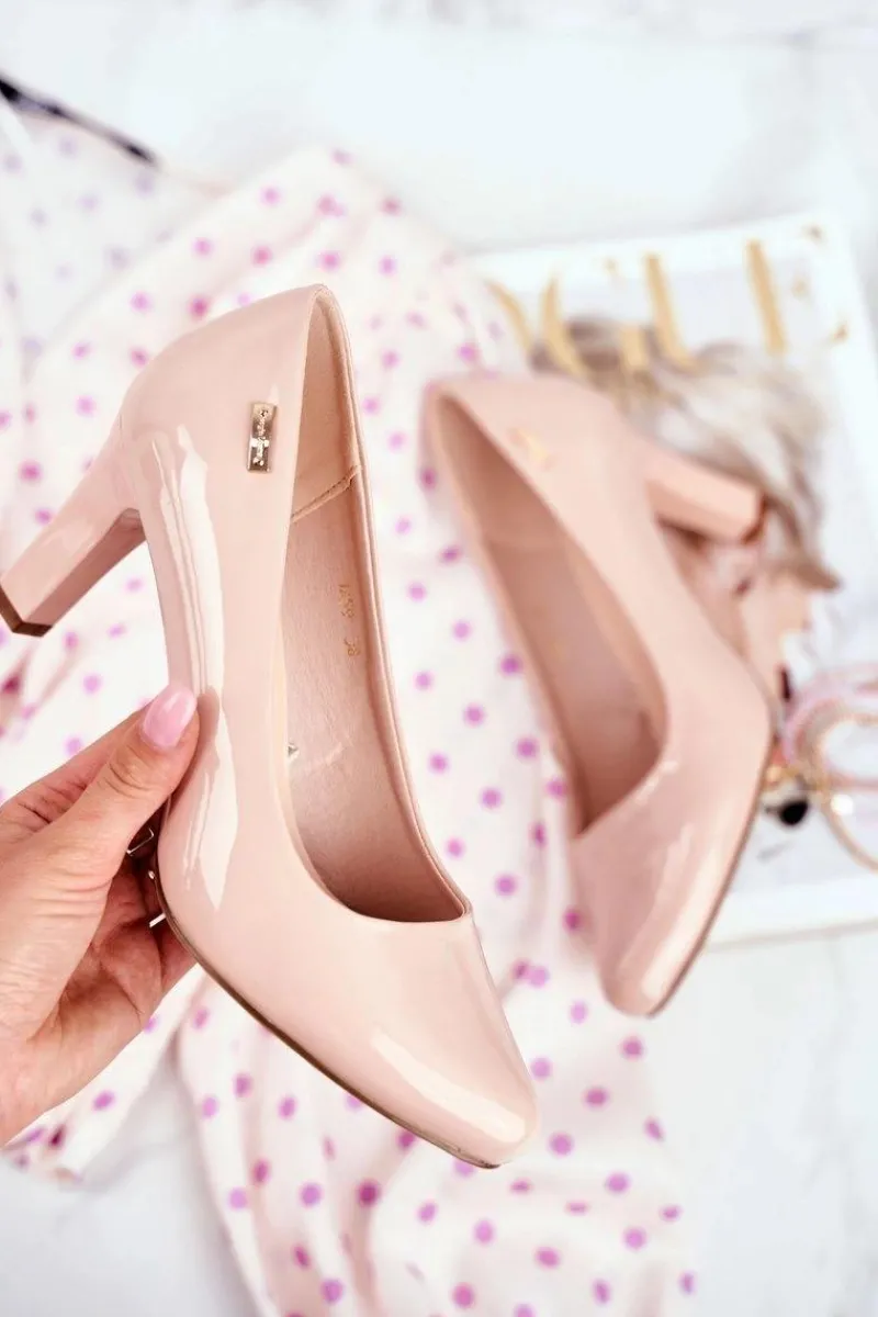 Sale Czółenka damskie Sergio Leone Lakierowane Na Słupku Nude Orsola Damskie Czółenka Na Słupku|Czółenka Klasyczne