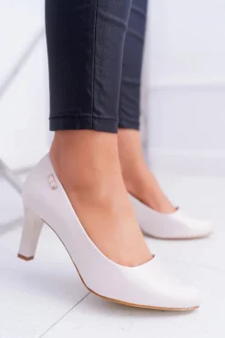 Online Czółenka damskie Sergio Leone Beżowe Perłowe Orsola Damskie Czółenka Na Słupku|Czółenka Klasyczne